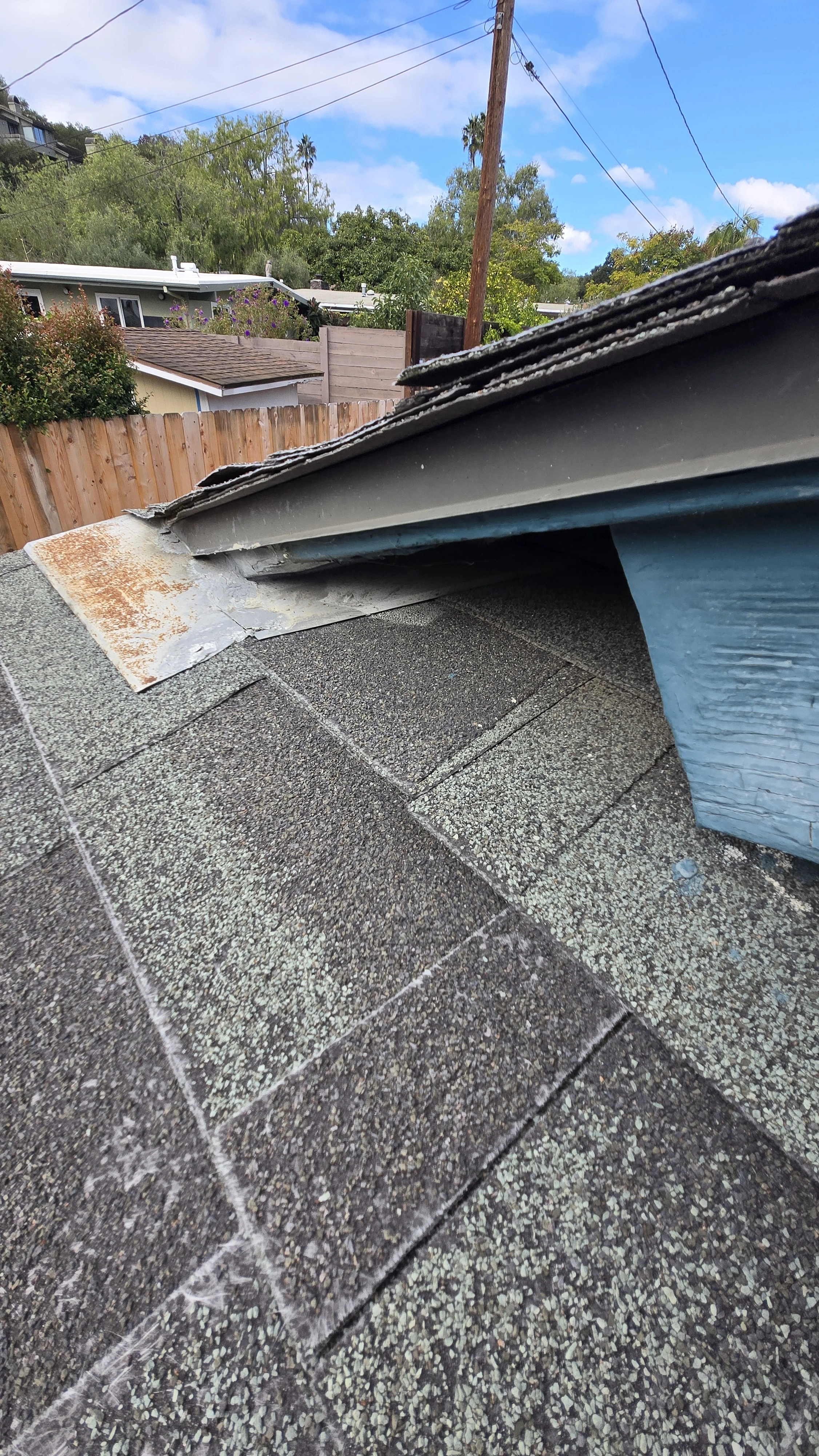 Messy roof flashings from a re-roof